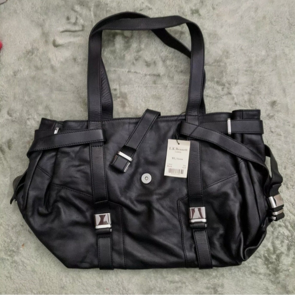 LK BENNETT Anna black leather shoulder bag NWT